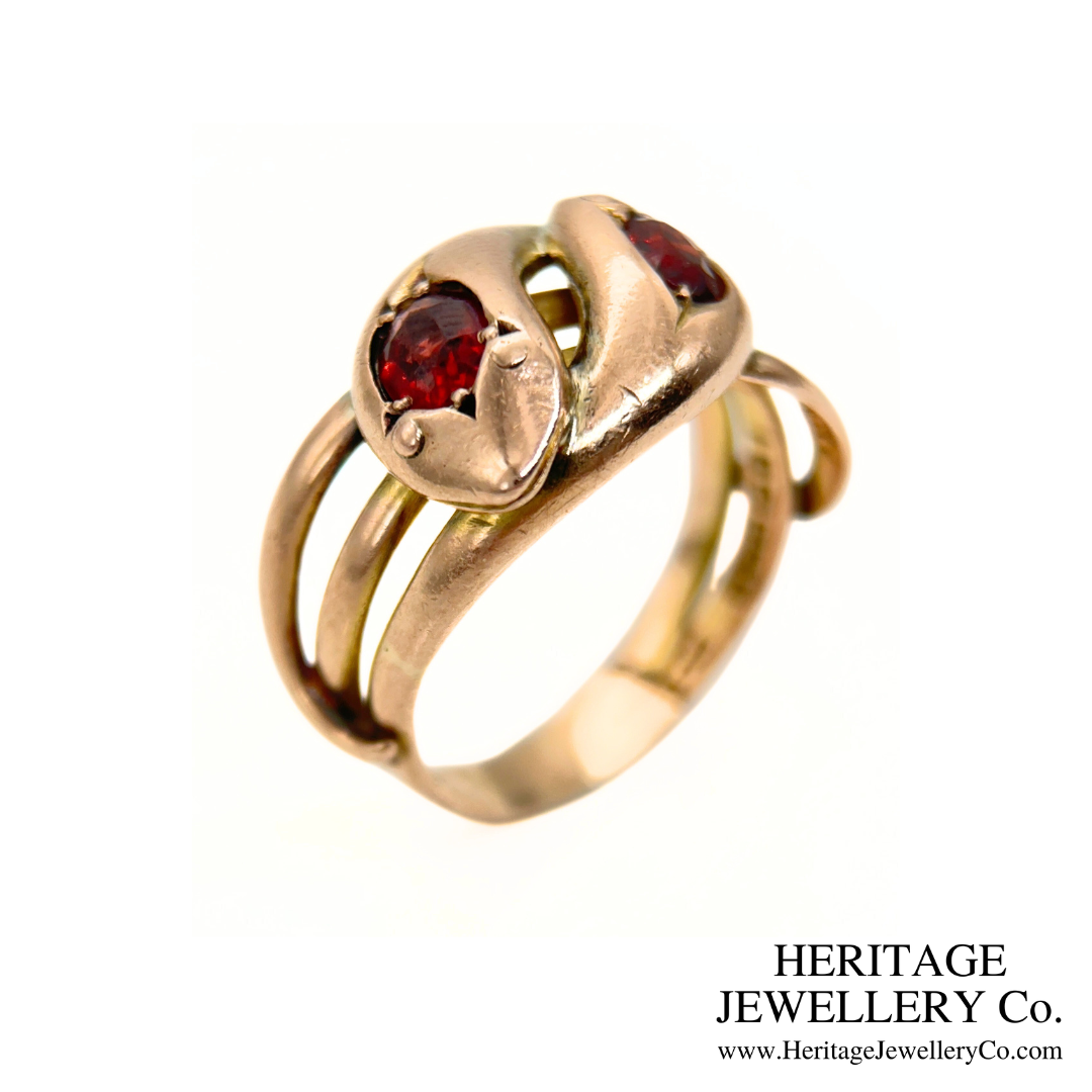 Victorian Garnet Double Snake Ring (c.1883)
