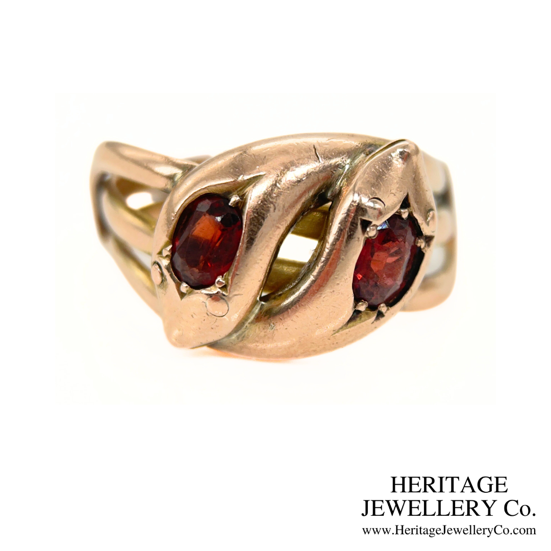 Victorian Garnet Double Snake Ring (c.1883)