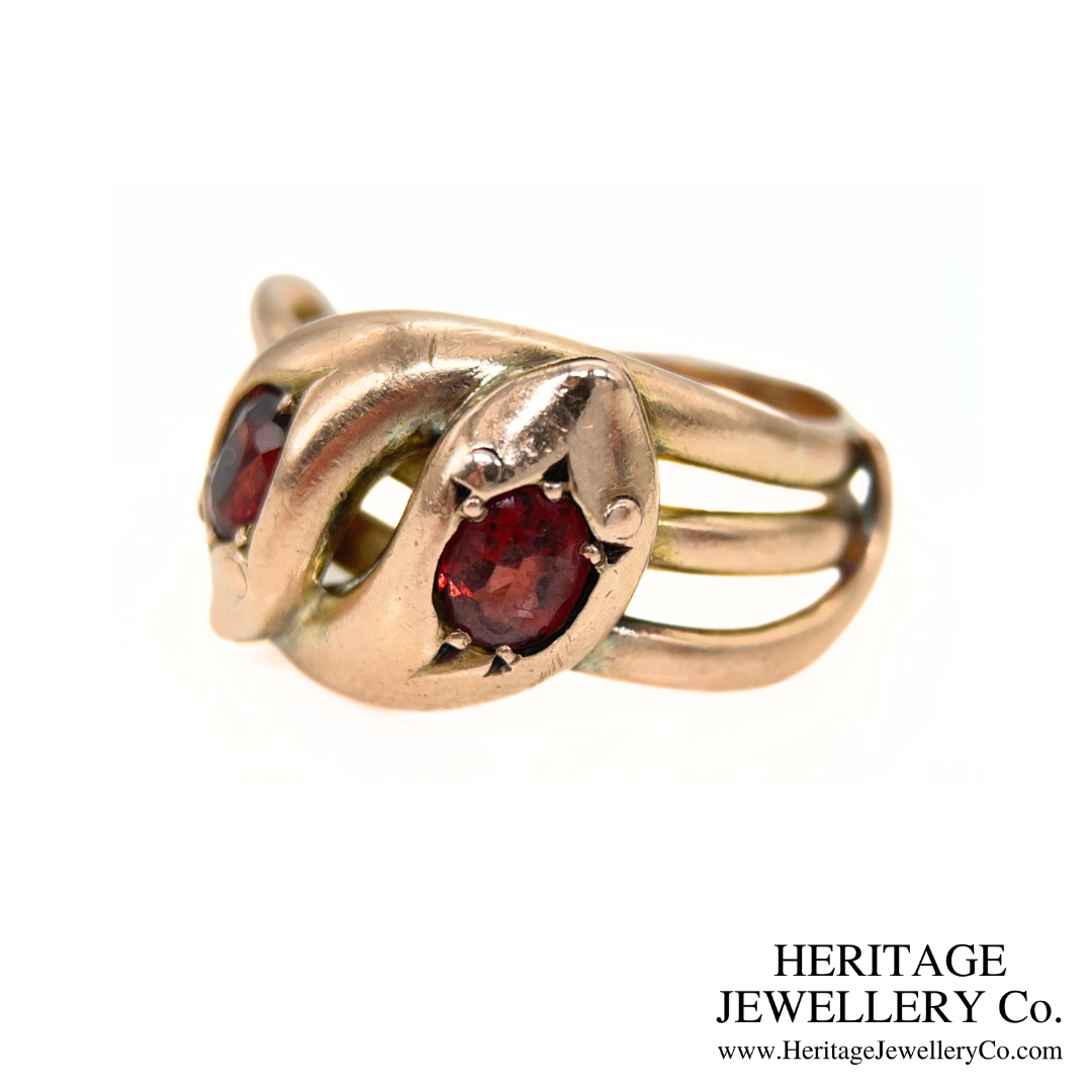 Victorian Garnet Double Snake Ring (c.1883)