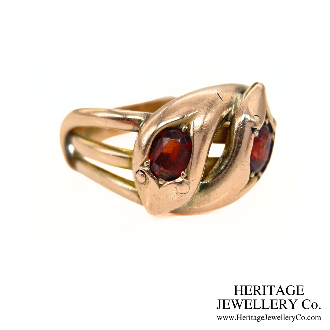 Victorian Garnet Double Snake Ring (c.1883)