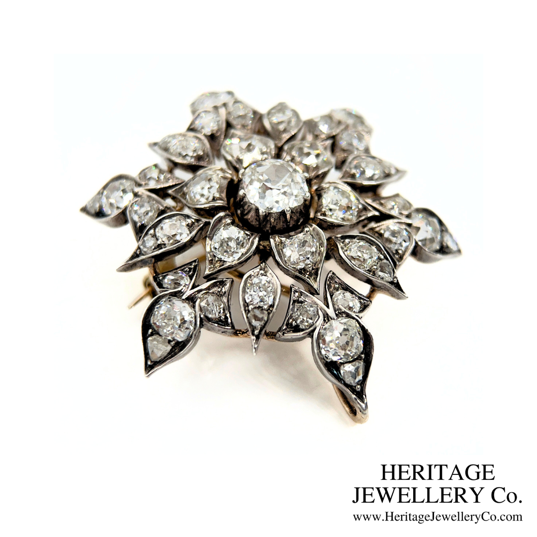 Victorian Diamond Snowflake Brooch / Pendant (c. 4.50ct)