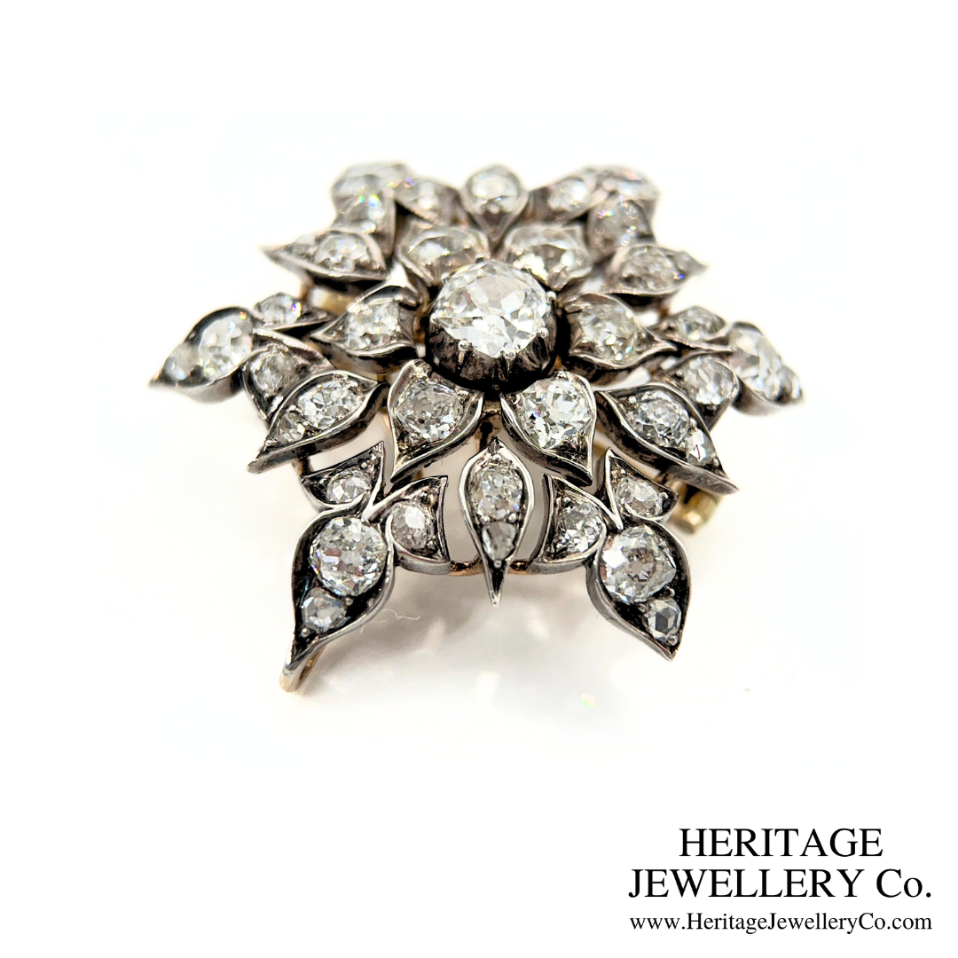 Victorian Diamond Snowflake Brooch / Pendant (c. 4.50ct)