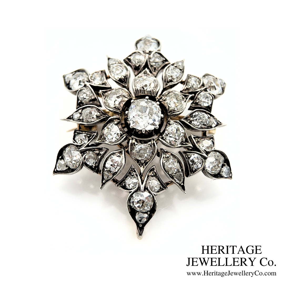 Victorian Diamond Snowflake Brooch / Pendant (c. 4.50ct)