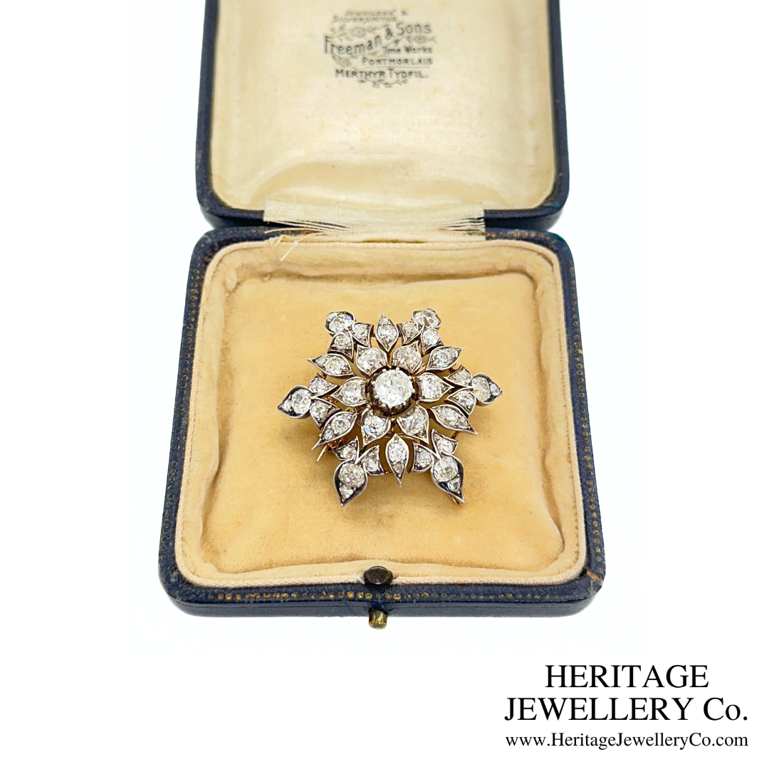 Victorian Diamond Snowflake Brooch / Pendant (c. 4.50ct)