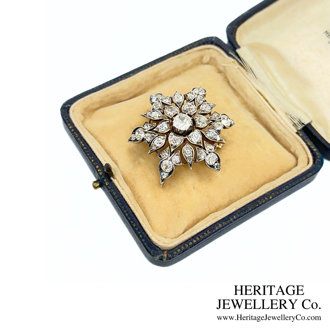 Victorian Diamond Snowflake Brooch / Pendant (c. 4.50ct)