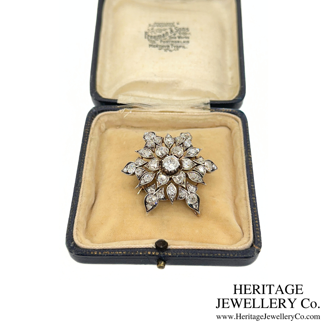 Victorian Diamond Snowflake Brooch / Pendant (c. 4.50ct)