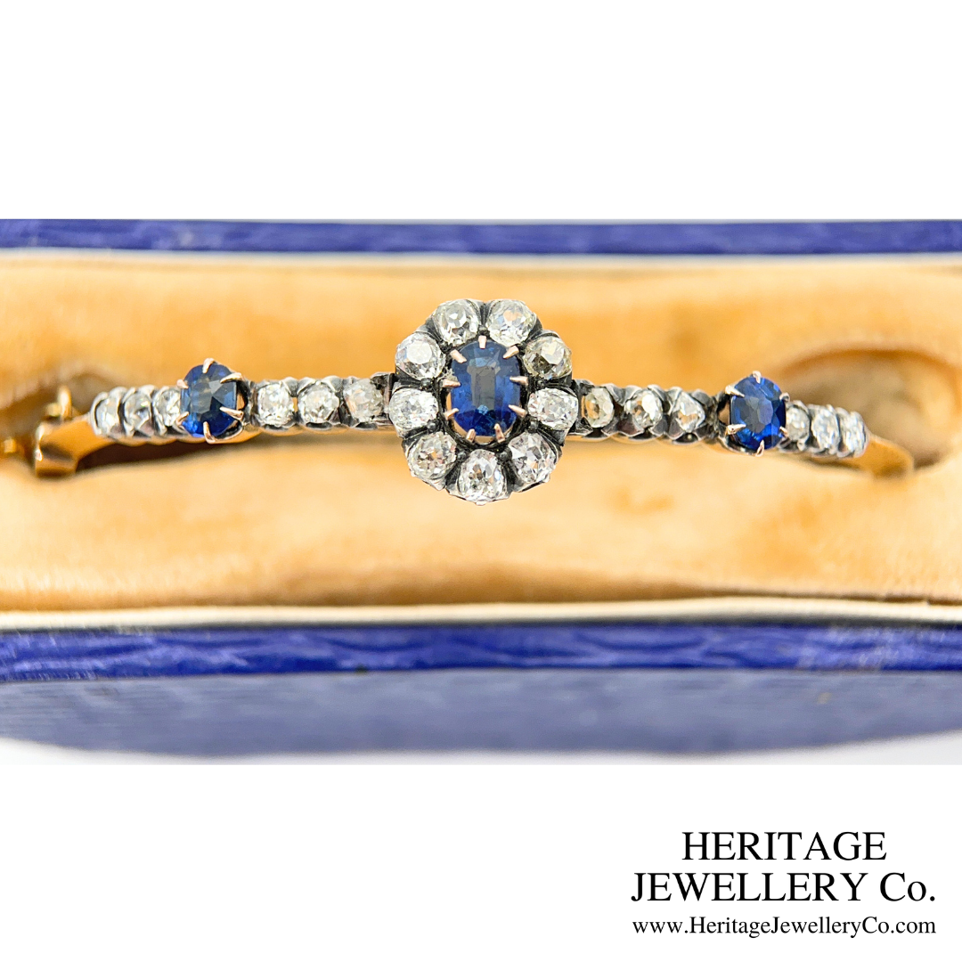 Antique Sapphire & Diamond Bangle (18ct Gold)