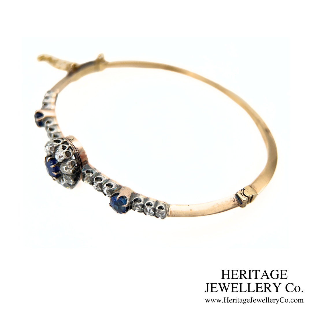 Antique Sapphire & Diamond Bangle (18ct Gold)