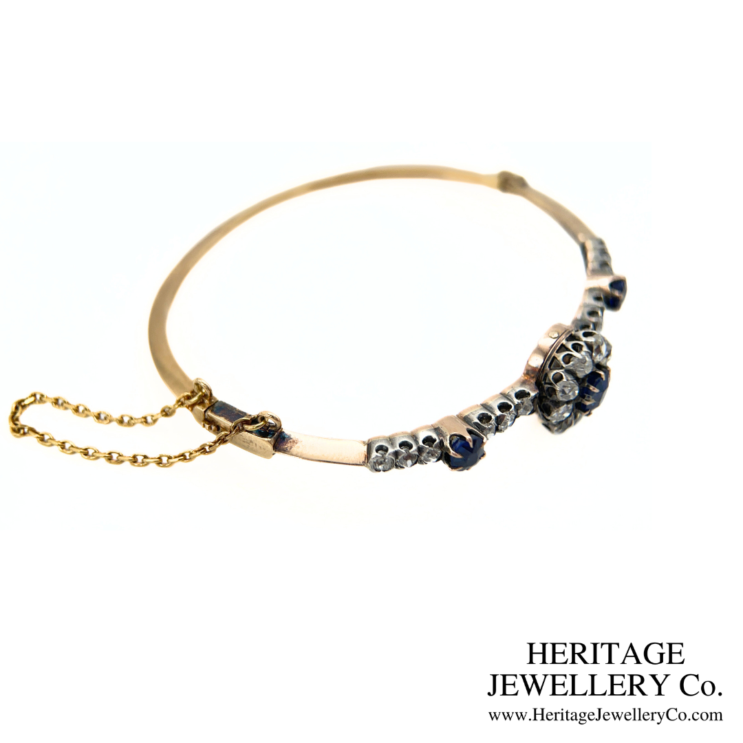 Antique Sapphire & Diamond Bangle (18ct Gold)