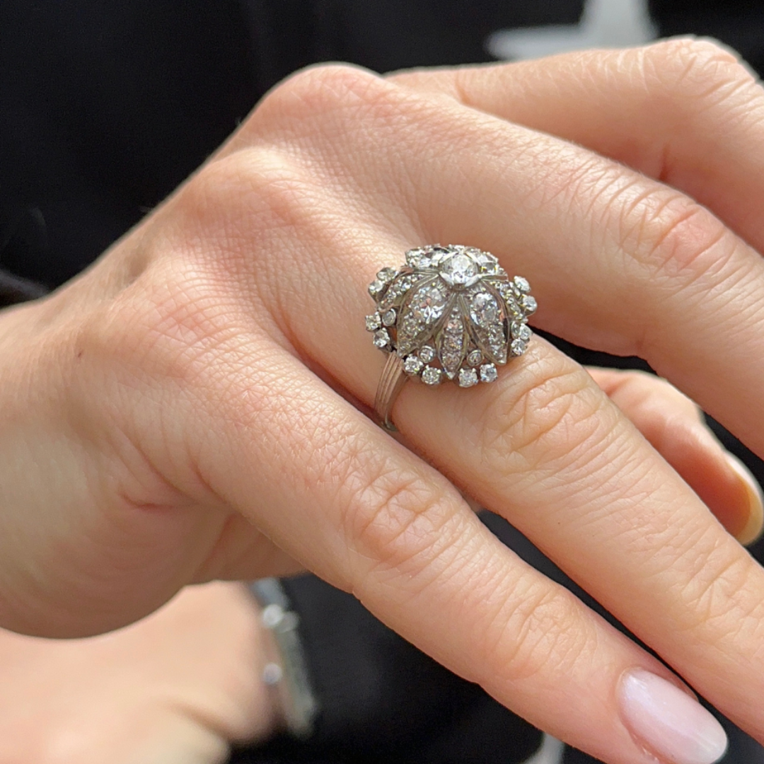 Art Deco Diamond Cluster Ring