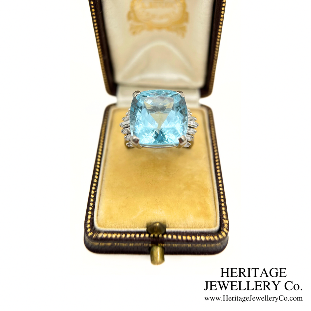 Fine Aquamarine & Diamond Cocktail Ring