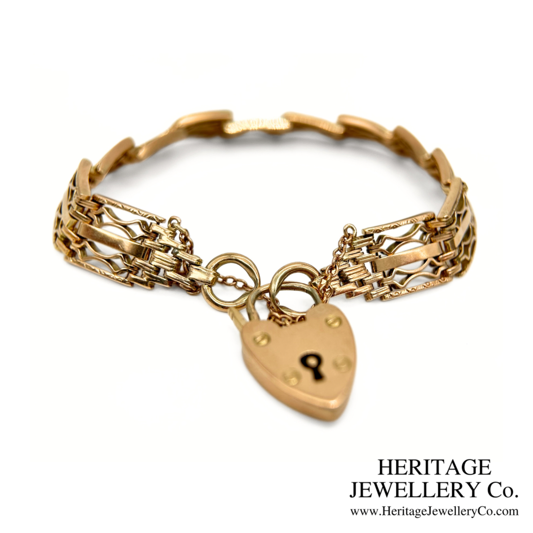RESERVED - Vintage Rose Gold Gate Bracelet