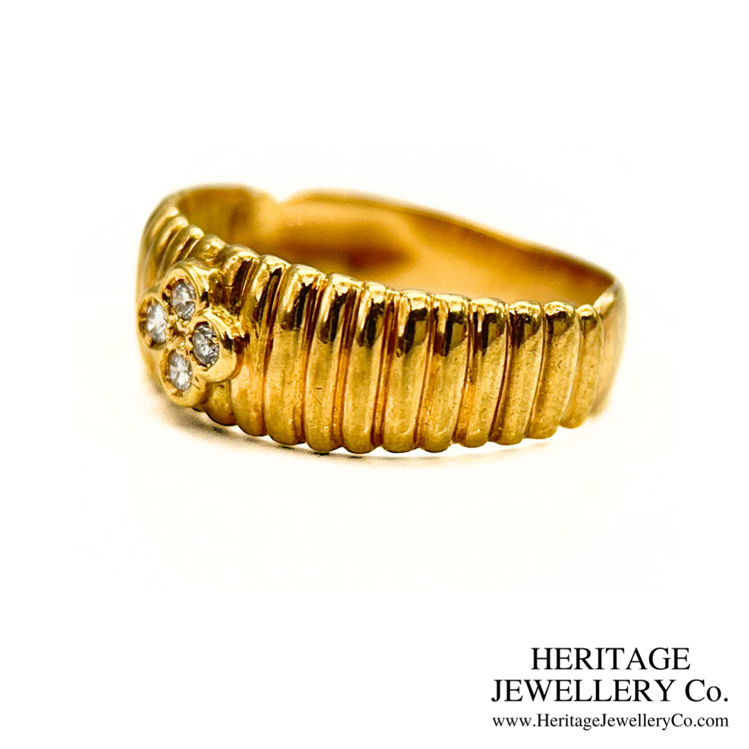Vintage Gold and Diamond Fleurette Ring (18ct Gold)
