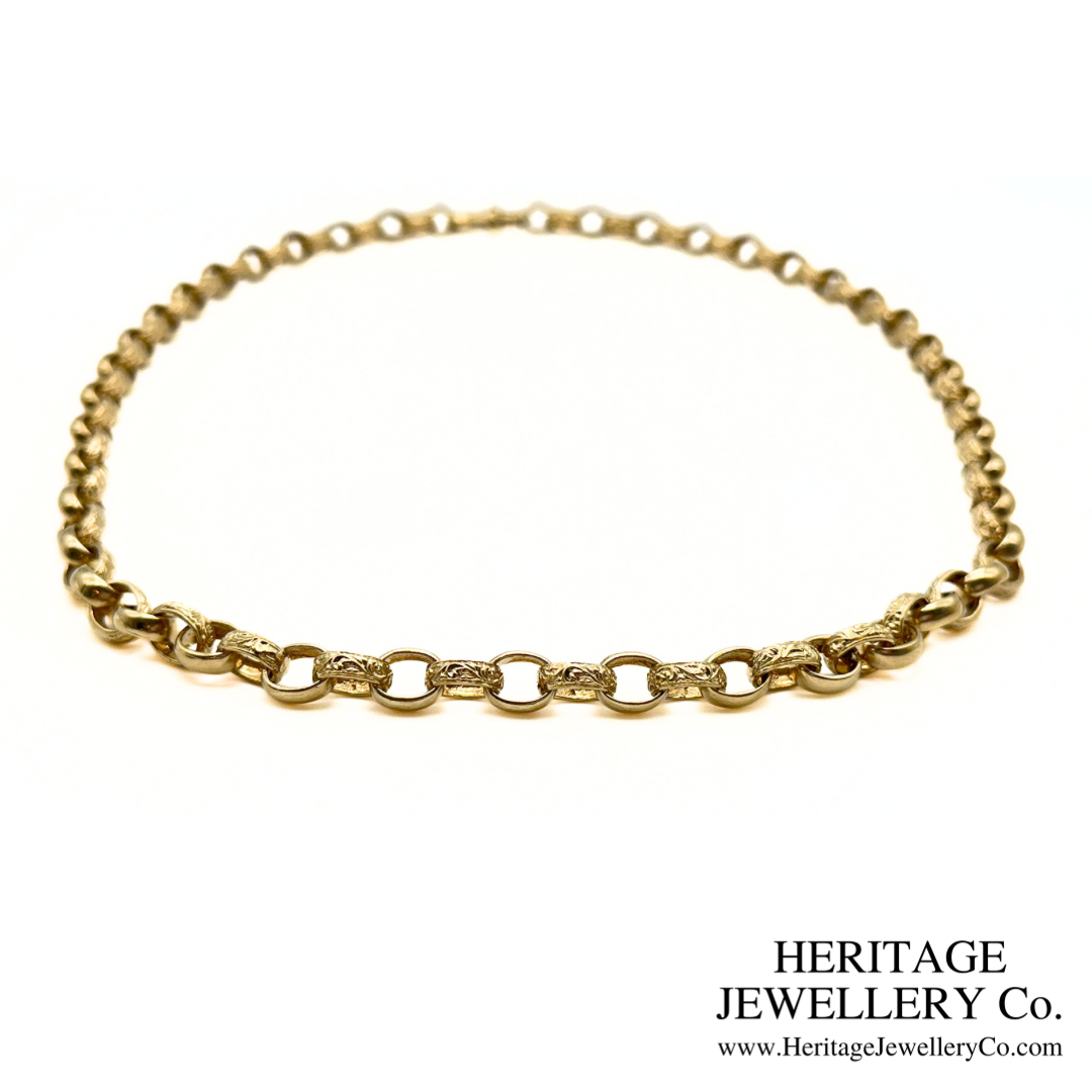 Antique Engraved Gold Link Chain