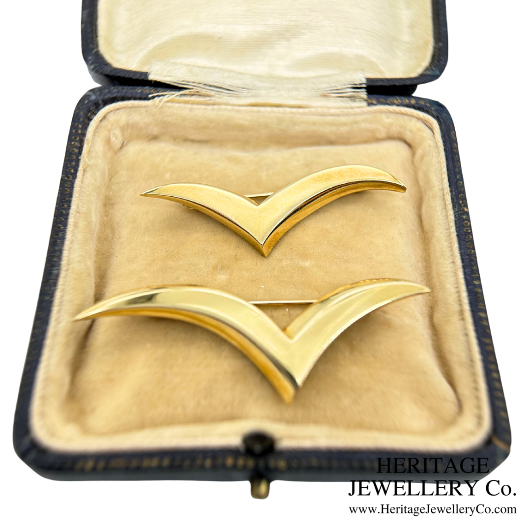 Seagull Brooches (Pair) in 18K Gold by Tiffany & Co.