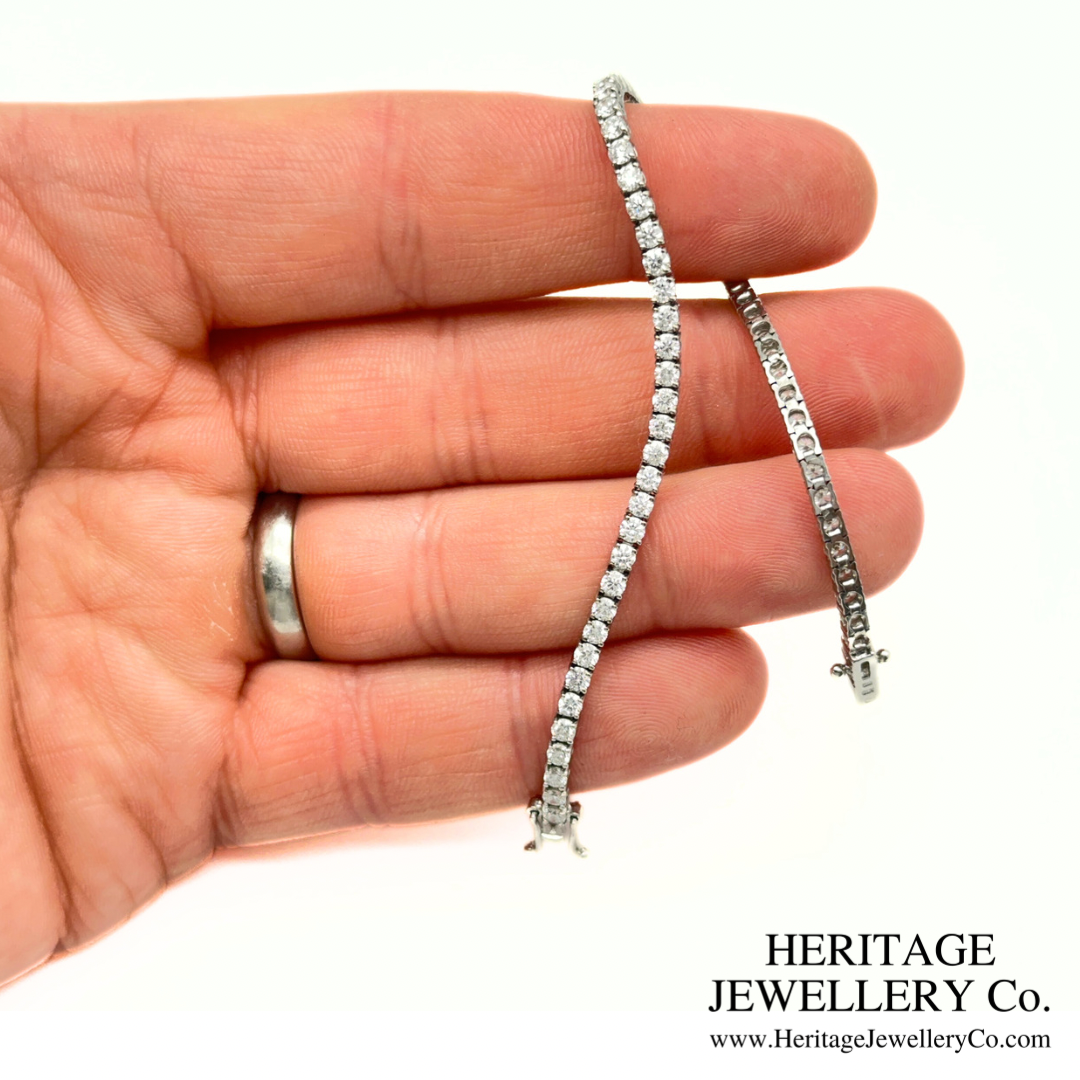 White Gold & Diamond Line Bracelet (3.5ct)