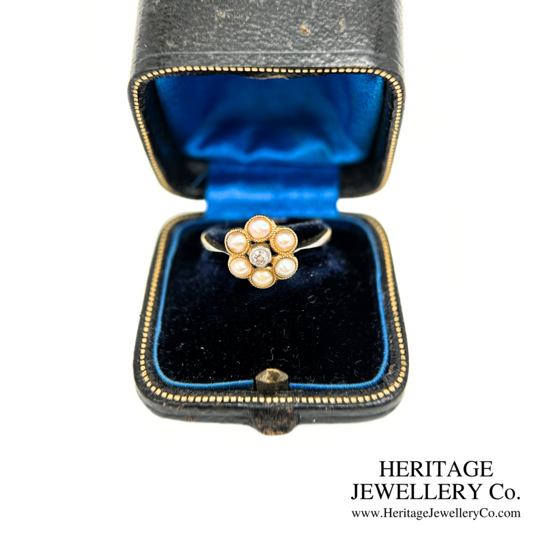 Antique Pearl & Diamond Cluster Ring