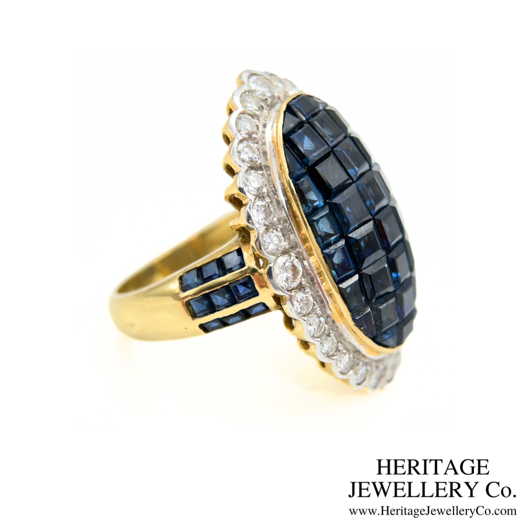 Mystery-set Sapphire and Diamond Ring