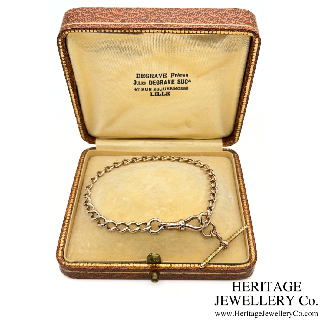 Antique Gold Curb Bracelet & Fancy T-Bar