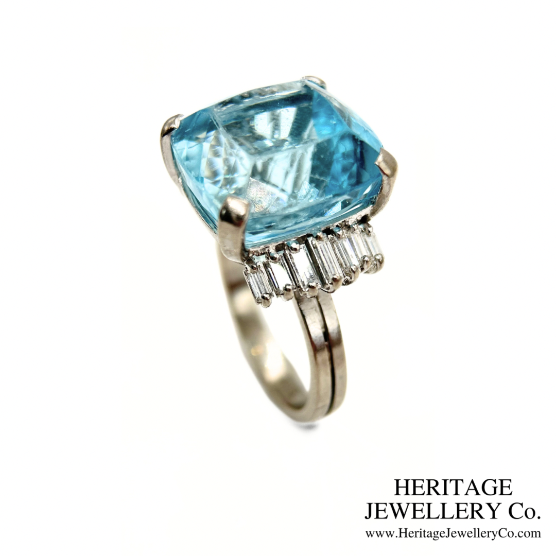 Fine Aquamarine & Diamond Cocktail Ring