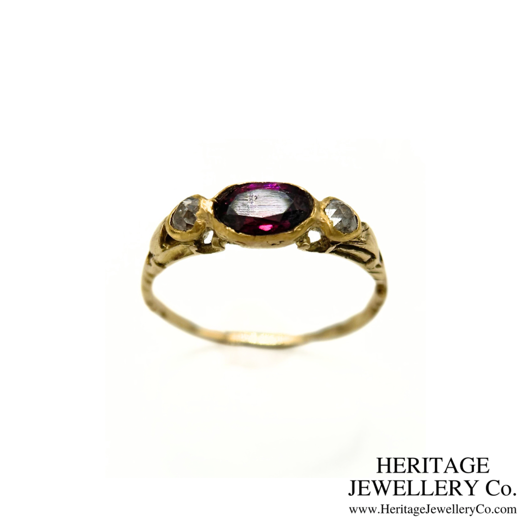 Georgian Garnet and Diamond Ring