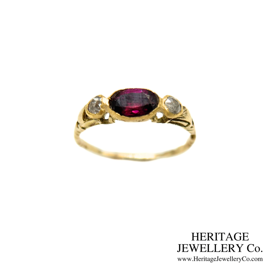 Georgian Garnet and Diamond Ring