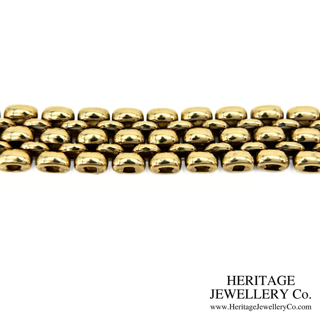Vintage Gold Brick-Link Bracelet