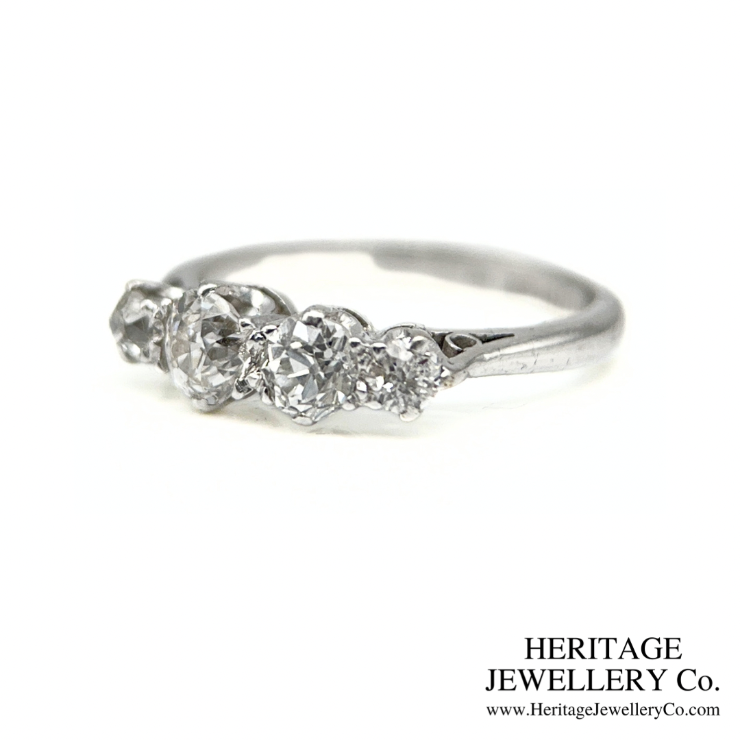 Platinum & Old Cut Diamond 4-Stone Ring