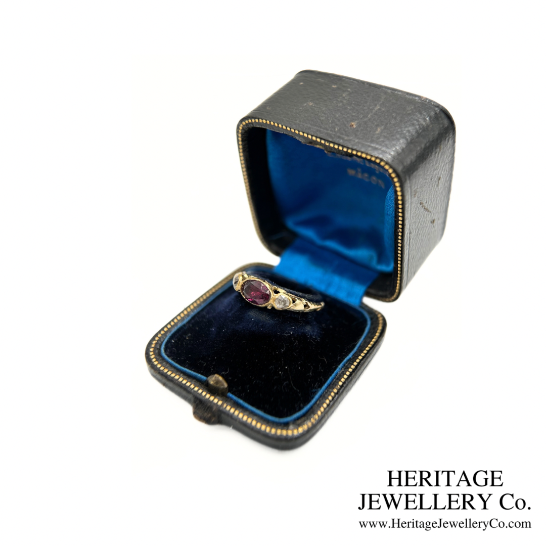Georgian Garnet and Diamond Ring