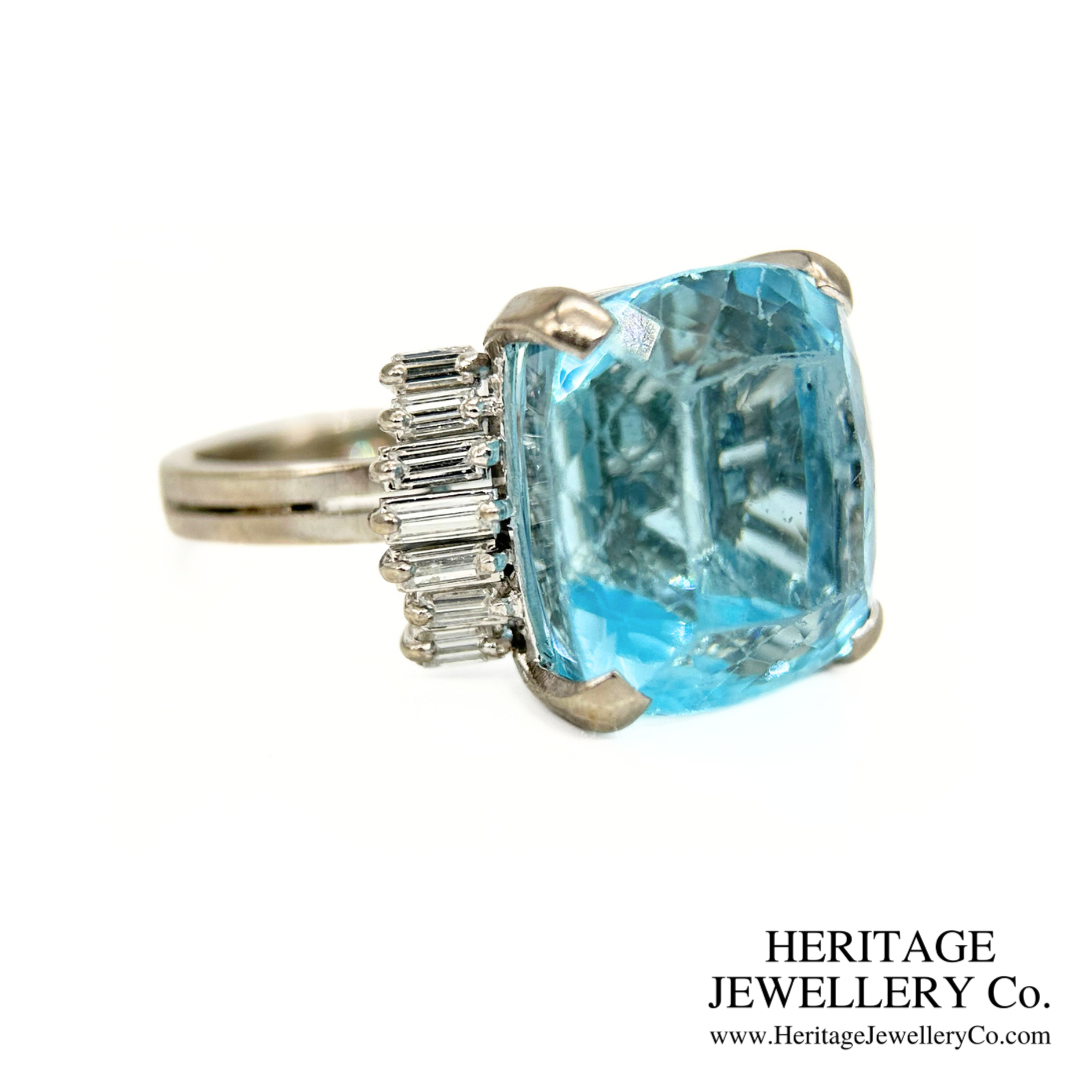 Fine Aquamarine & Diamond Cocktail Ring