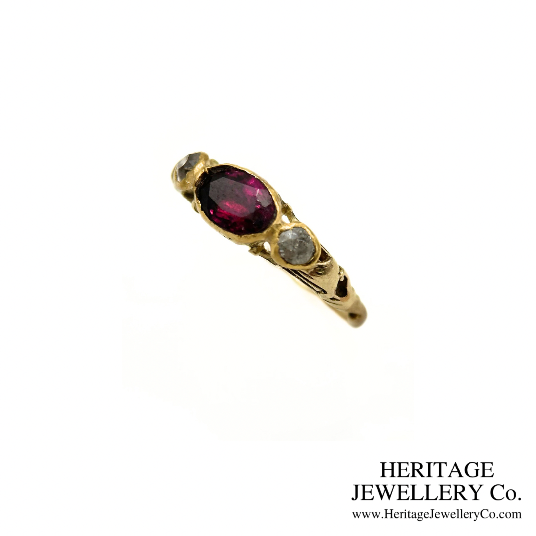 Georgian Garnet and Diamond Ring