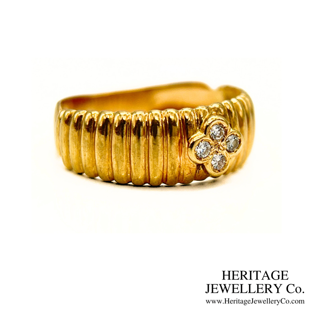 Vintage Gold and Diamond Fleurette Ring (18ct Gold)