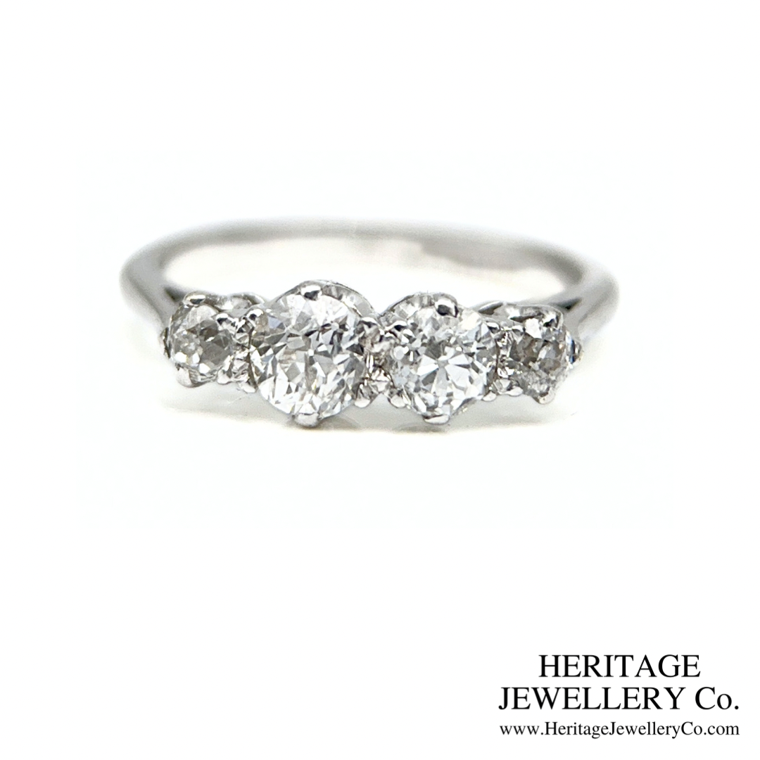 Platinum & Old Cut Diamond 4-Stone Ring