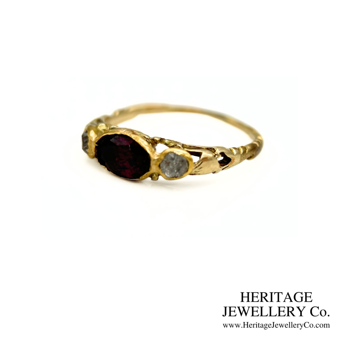 Georgian Garnet and Diamond Ring