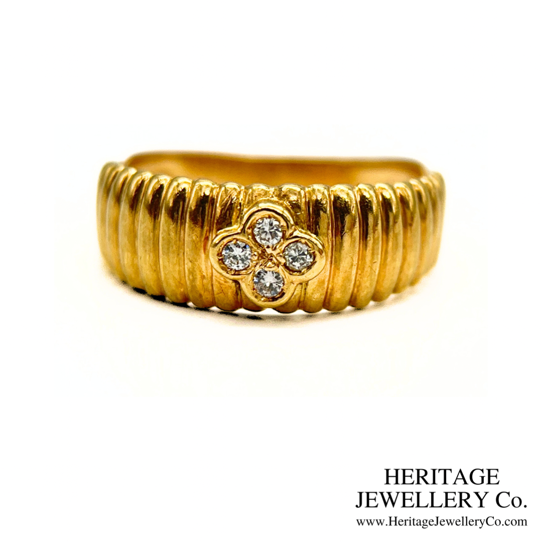 Vintage Gold and Diamond Fleurette Ring (18ct Gold)