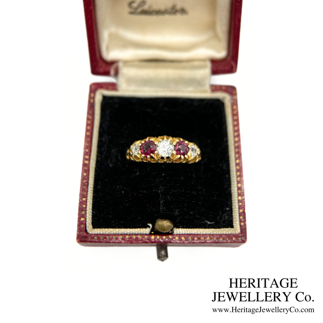 Victorian Ruby and Diamond 5-Stone Ring (c.1897)