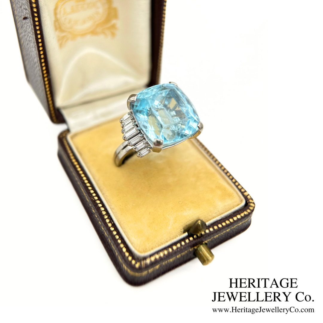 Fine Aquamarine & Diamond Cocktail Ring