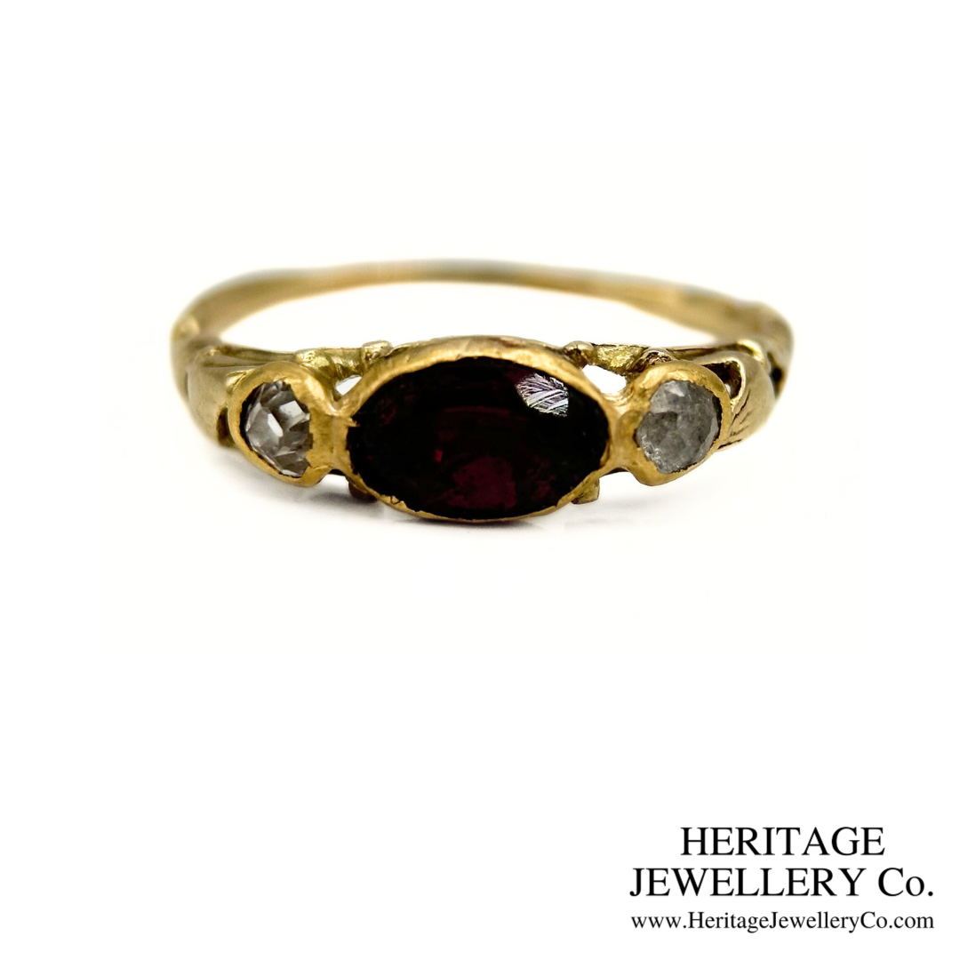 Georgian Garnet and Diamond Ring