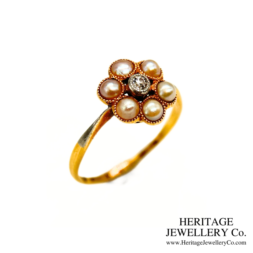Antique Pearl & Diamond Cluster Ring