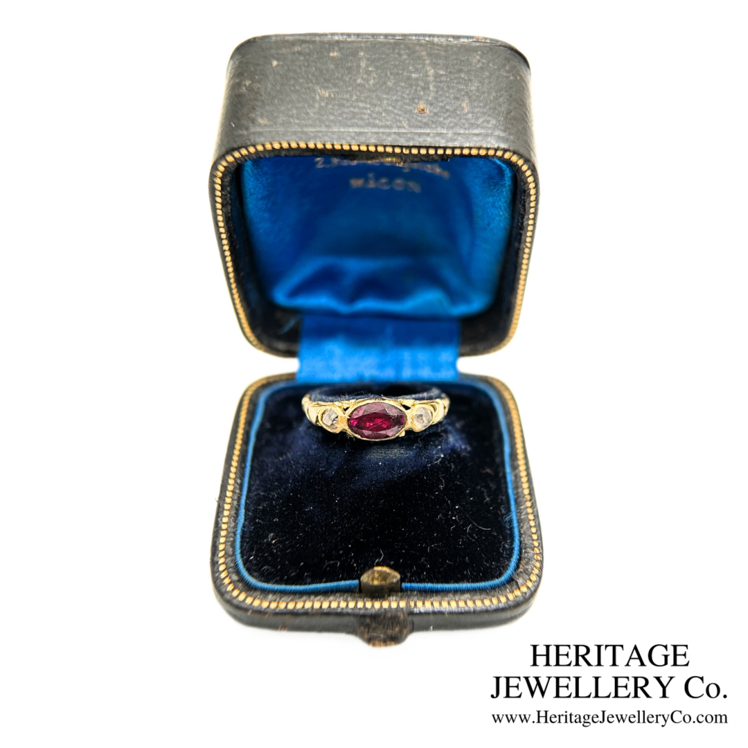 Georgian Garnet and Diamond Ring