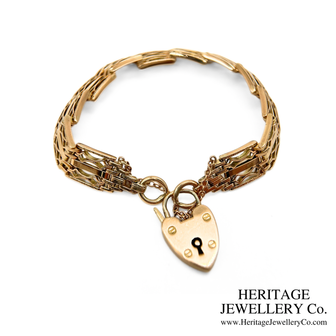 RESERVED - Vintage Rose Gold Gate Bracelet