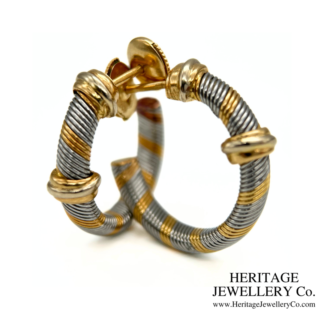 Cartier Gold and Steel Trinity earclips