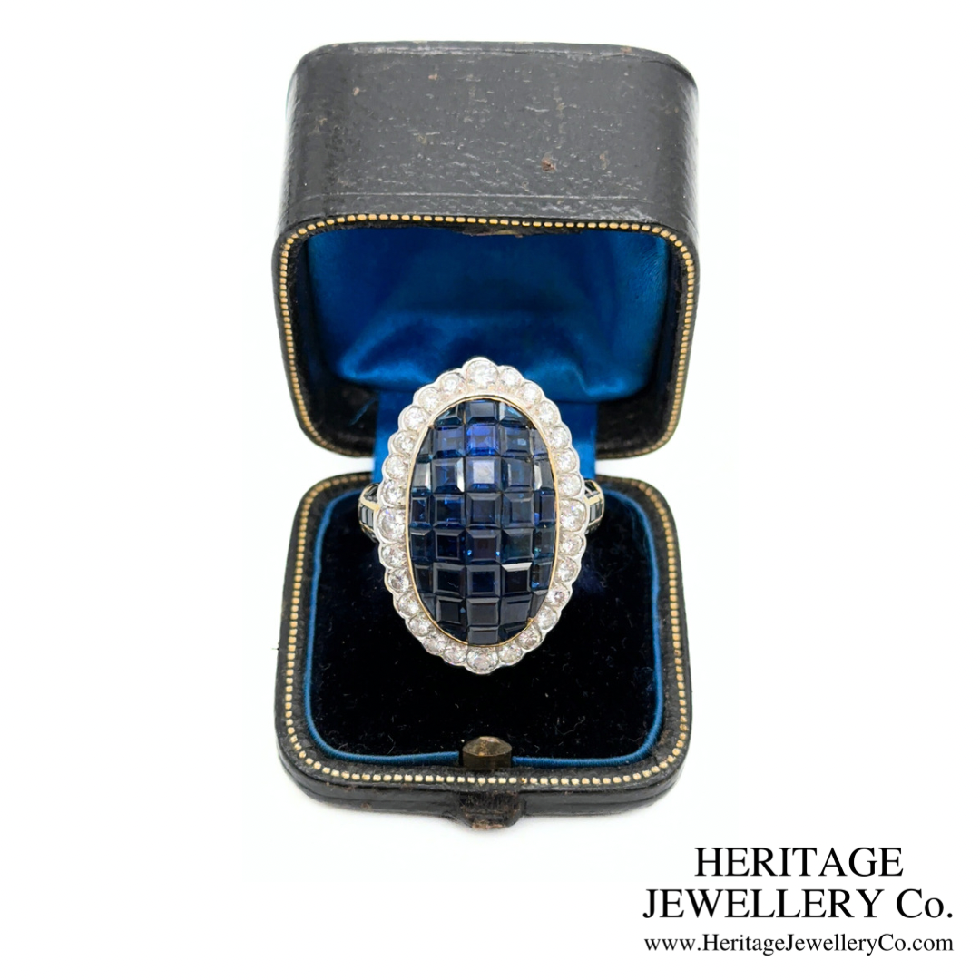 Mystery-set Sapphire and Diamond Ring