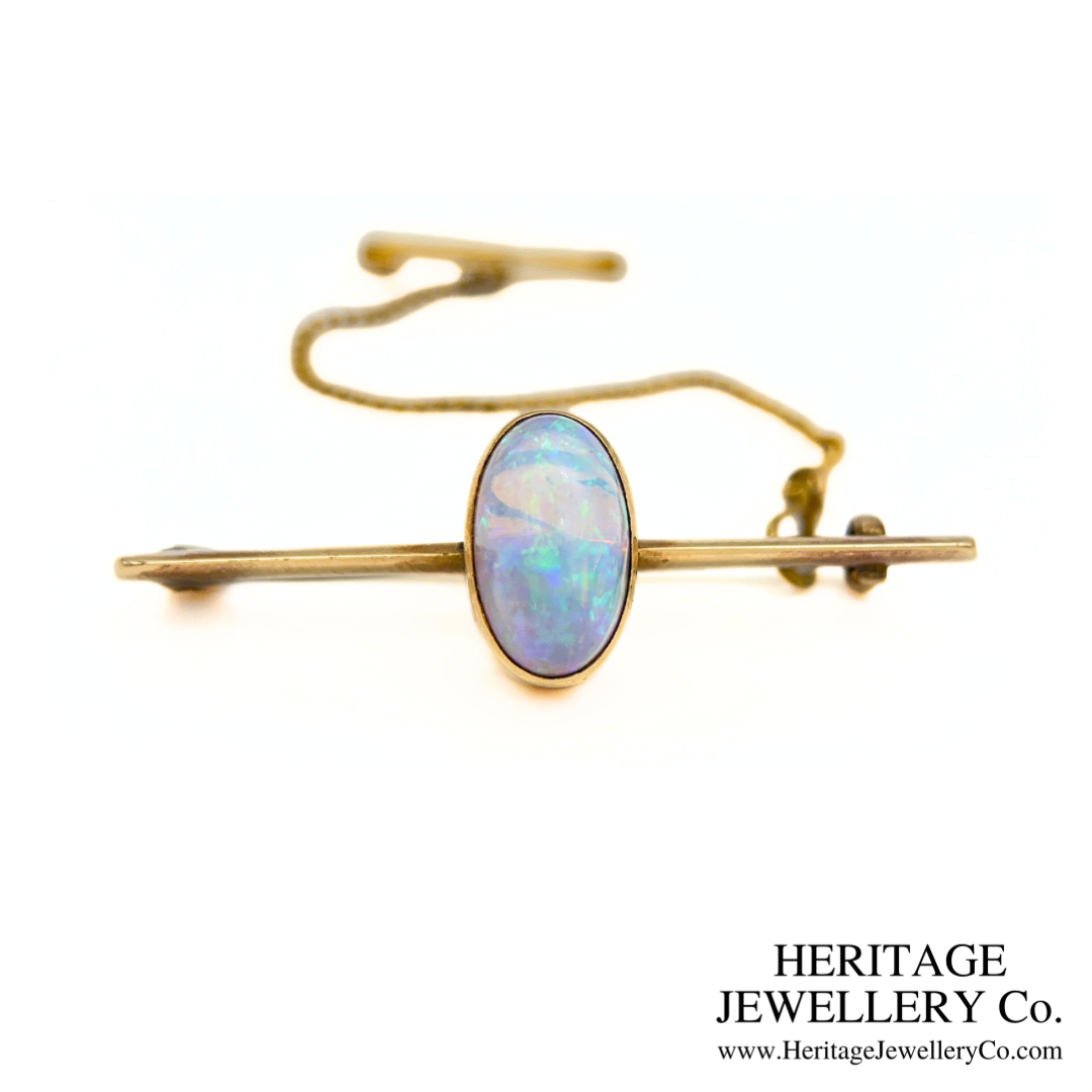Antique Opal Bar Brooch (9ct Gold)