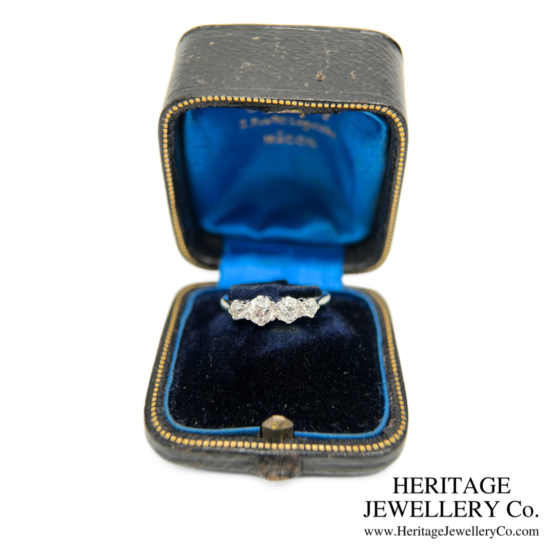 Platinum & Old Cut Diamond 4-Stone Ring