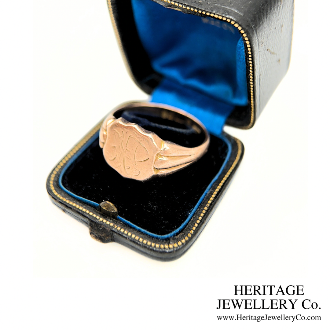 Antique Rose Gold Signet Ring