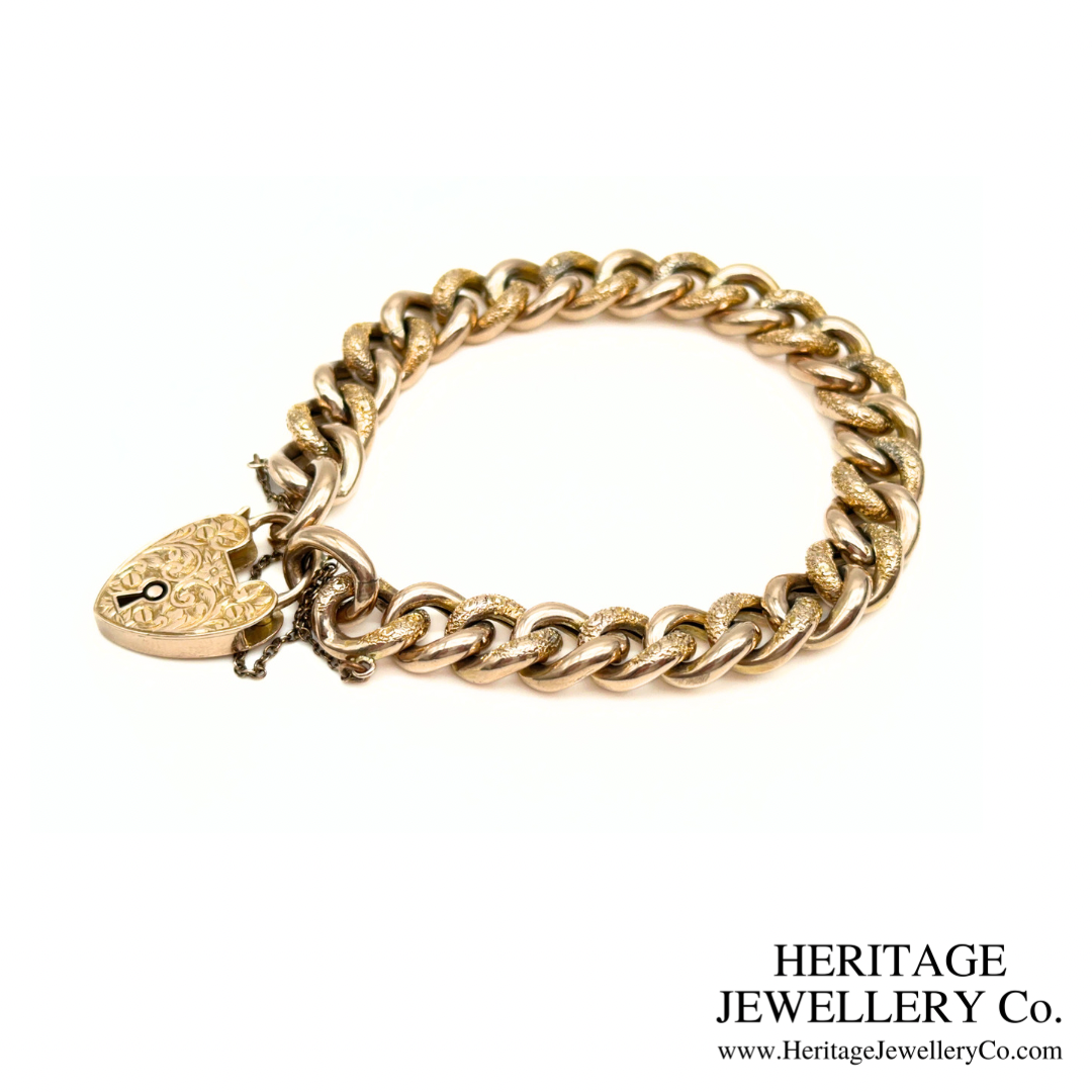 Antique "Night and Day" Gold Curb Bracelet