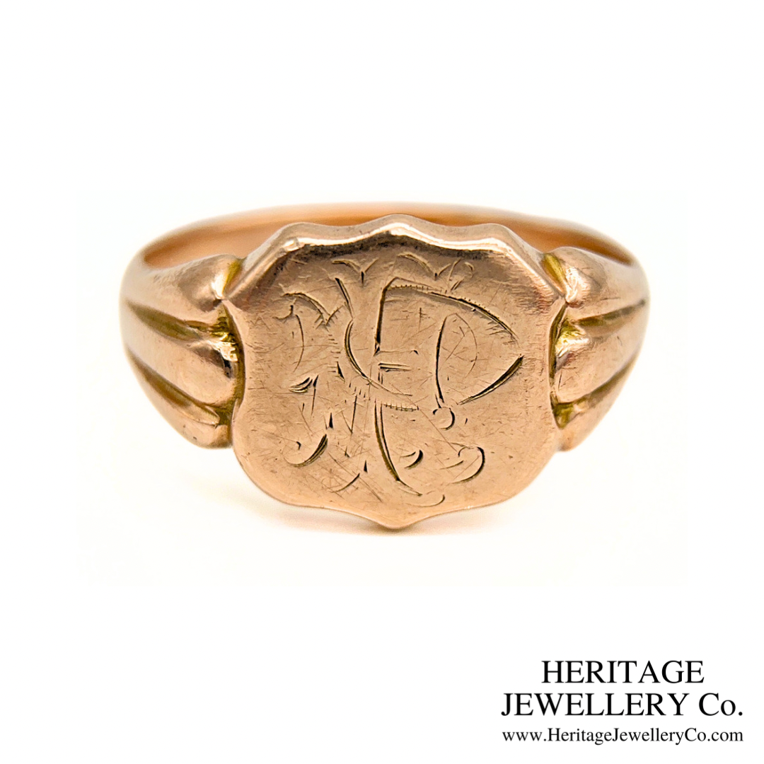 Antique Rose Gold Signet Ring