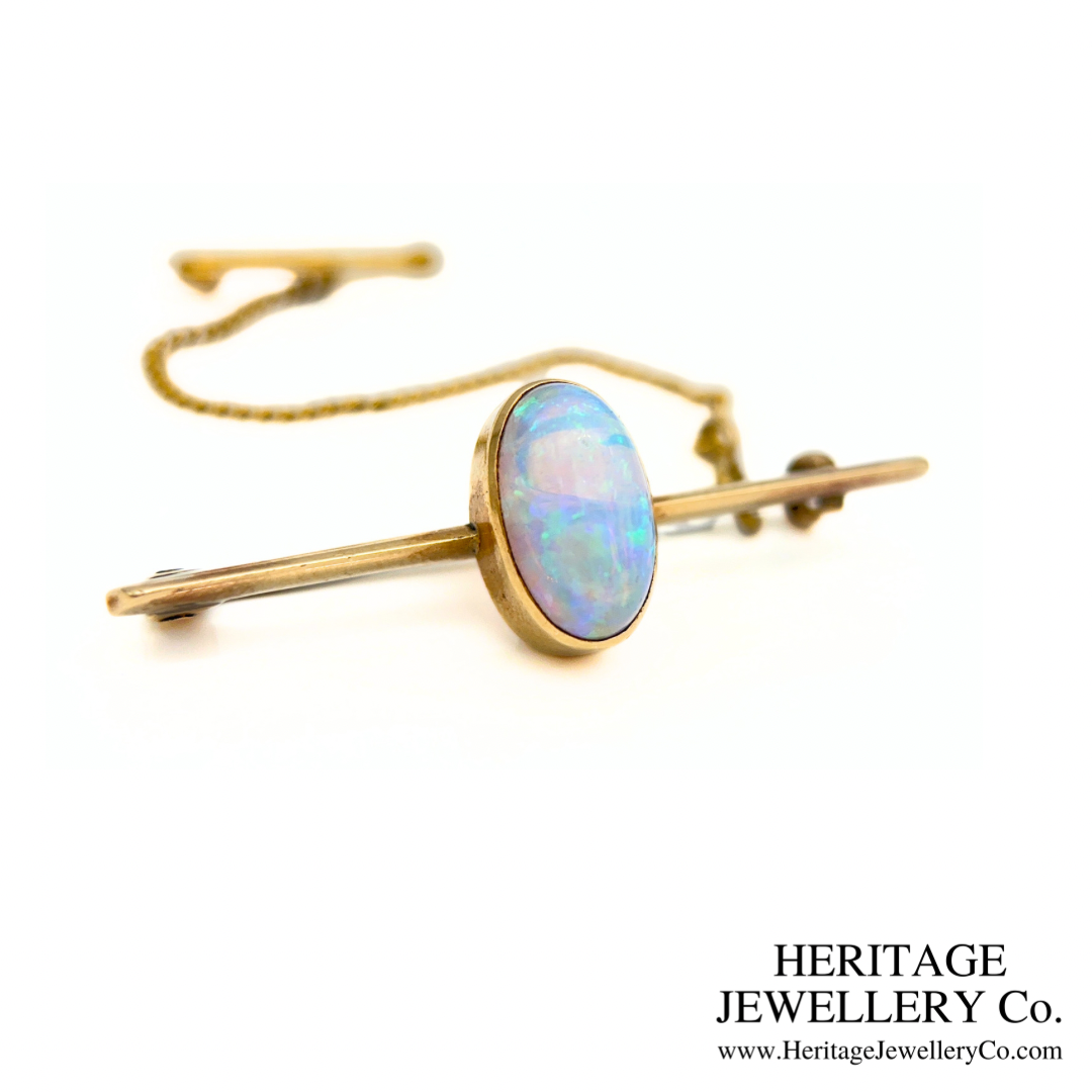 Antique Opal Bar Brooch (9ct Gold)