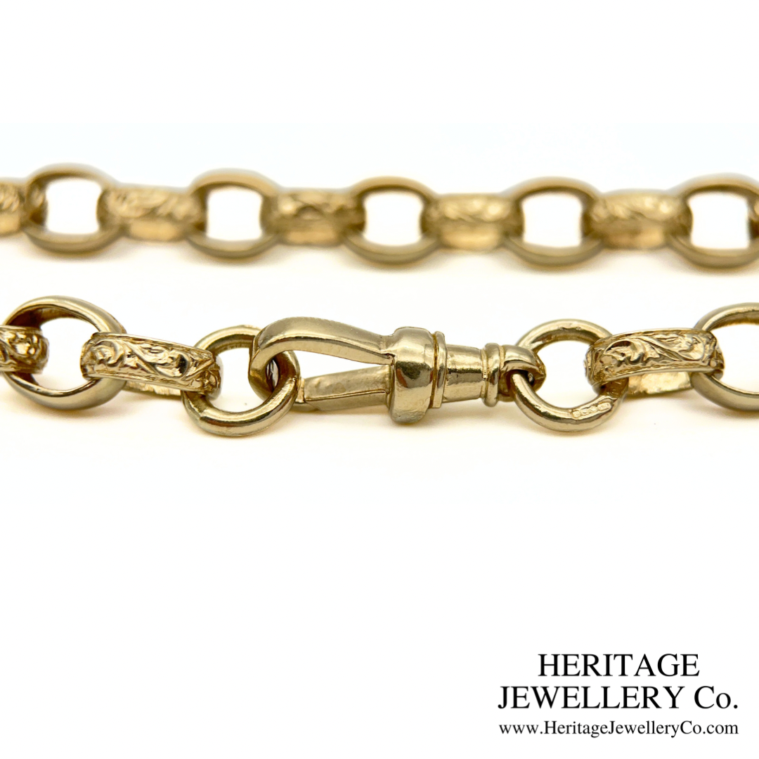 Antique Engraved Gold Link Chain